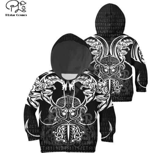 PLstar Cosmos 3d Print Newest Viking Pirate Hoodie Kids Boys Sweatshirt Zipper Hooded Tattoo Casual Children Wear Style-4
