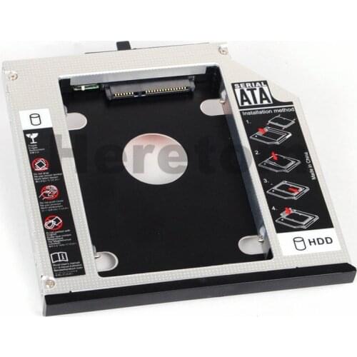Heretom Aluminum 12.7mm SATA to SATA DVD CD-ROM Optibay 2nd HDD SSD Caddy for IBM Lenovo Thinkpad R400 R500 T420 T430 T520