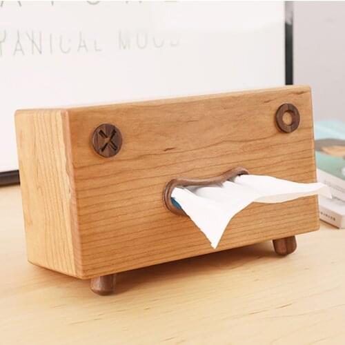 Салфетница Tissue Boxes Solid Wooden Towel Box Living Room Creative Simple Smoke Paper Case Home Tea Table Lovely Decoration