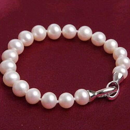 New South Sea White Pearl 9-10mm Round loose beads making Jewelry Bracelet 7.5-8" BV339