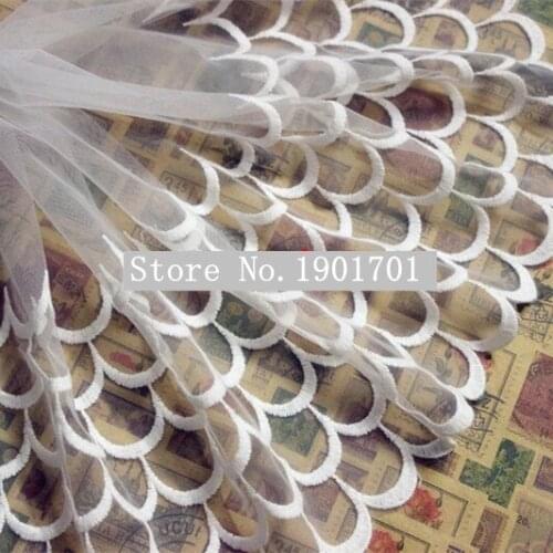 24cm, 5yards/lothigh quality lace trimming for garment sewing hard gauze embroidery laciness