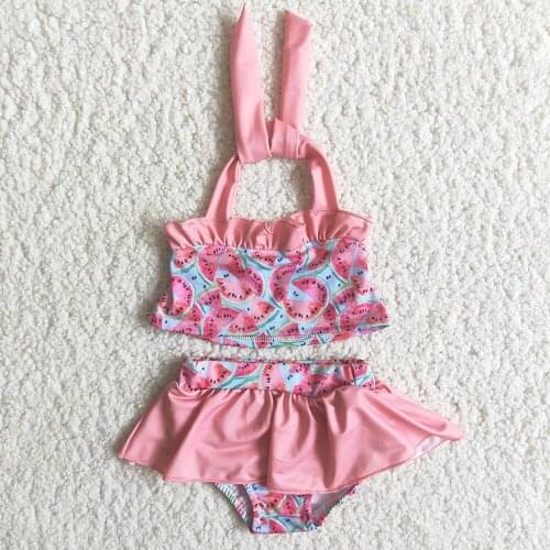 Summer Fashion High Quality Toddlers Swimsuit Girls Cute Watermelon 2Pieces Set Children Essential Outfit By The Sea