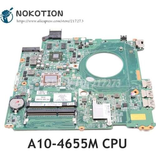 NOKOTION For HP 15-P Laptop Motherboard A10-4655M CPU R7 260M graphics DAY23AMB6F0 766715-501 766715-001 Main board
