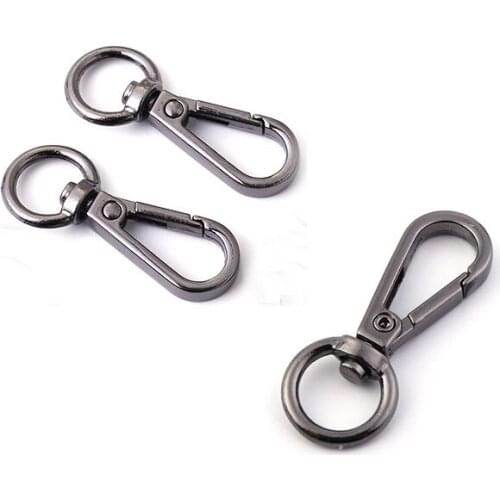 10Pcs Metal Label Quick Clip Keychain Split Gunmetal Swivel Lobster Clasp Clips Hook Keychain Hot Sale Birthday Gift 40x15mm