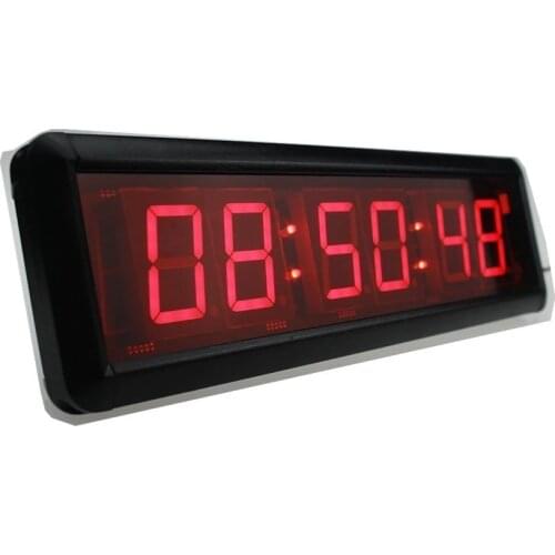 1.8'' LED Wall Clock Jumbo Stopwatch Countdown Count Up In Minutes Seconds Hundreds Of A Seconds