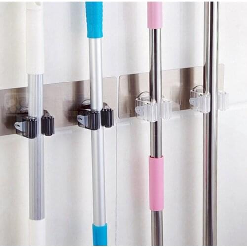 Wall Mounted Mop Strong Bathroom Hooks Holder Brush Broom Hanger Storage Rack Bathroom Holder Shower Hooks