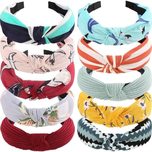 New Hot Sale Multiple Styles Plaid Simple Wild Lady Hair Cloth Bow Knot Headband for Woman Girl Hair Accessories Wholesale