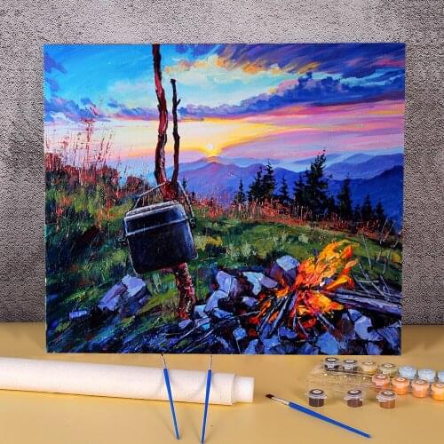 Landscape DIY Paint By Numbers Set Acrylic Paints 50*70 Painting On Canvas Handmade Crafts For Adults For Drawing Handiwork