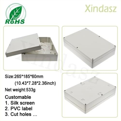 265*185*60mm plastic project case waterproof enclosure distribution box enclosures for electronics plastic