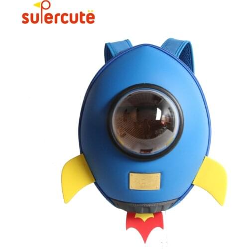 Supercute 3D Rockets Kids Backpack cool transparent window Viewable Kids Toy Storage Bag childrens Gifts cute backpack