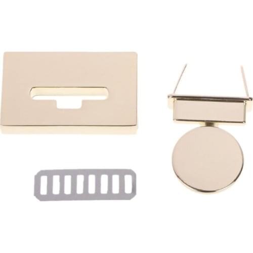 THINKTHENDO New Rectangle Clasp Turn Lock Twist Locks Metal Hardware For DIY Handbag Bag Purse Bag Accessories Fashion Locks