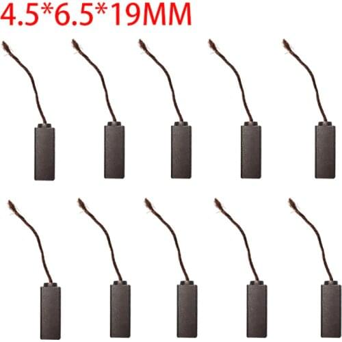 10PCS Car Motor Carbon Brush 4.5*6.5*19mm Power Tool Graphite Copper Motor Replacement Spare Parts