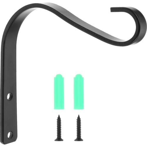 1 PC 5 inch Outdoor Decorative Iron Plant Lantern Hooks Flower Plant Pot Basket Hook Bending Flowerpot Plant Hanger Garden Decor