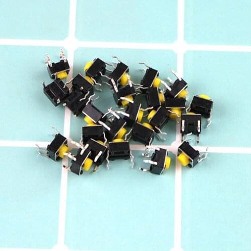 10PCS 6*6*5mm yellow touch switch 4 foot micro button 6x6x5 miniature electromagnetic oven accessories panel key switch