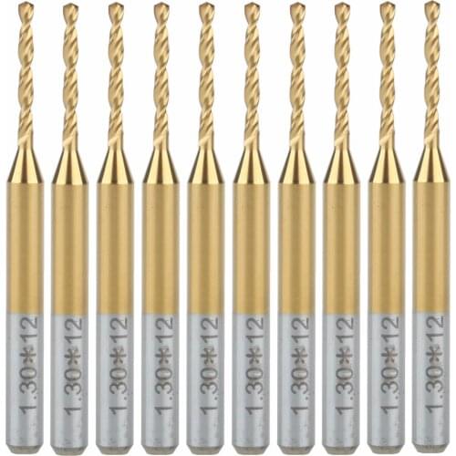 10x Titanium Nitride Coated Carbide PCB CNC Drill Bits Router 1.3mm