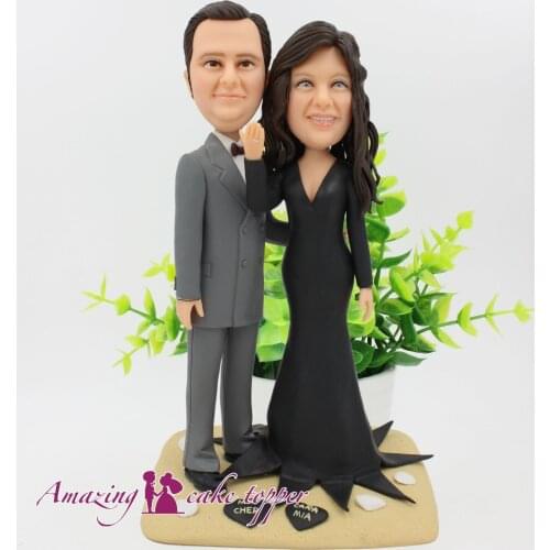 2019 AMAZING CAKE TOPPER Temperament beauty evening dress Toys Custom Polymer Clay Figure From Pictures