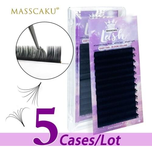 5pcs/lot Hot sale C/D curl autofan false easy fanning lashes one second rapid blooming eyelash extension camellia volume lashes