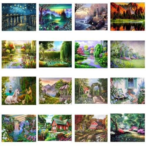 5D DIY Diamond Painting Landscape Full Drill Diamond Embroidery Scenery Mosaic Art Picture of Rhinestones Home Decor Gift Crafts