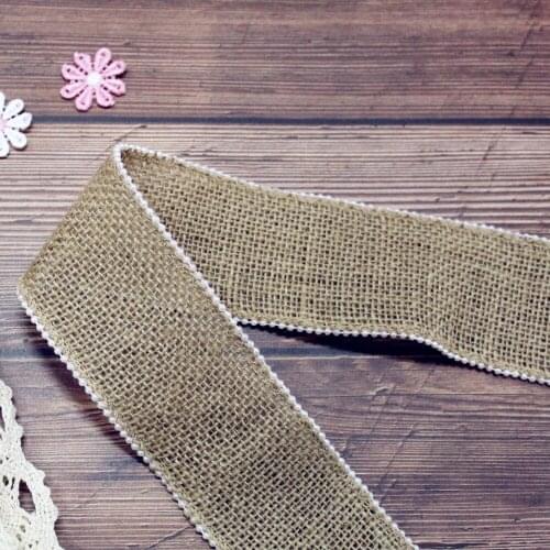 APRICOT 2M Natural Hemp Ribbon with Pearls Ribbon Roll Vintage Rustic Wedding Decoration Mariage Wedding Supplies