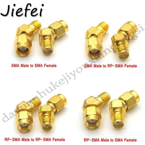 2PCS brass 4 type RP SMA Male To RP SMA Female 45 135 Degree Adapter Connector For FPV Race RX5808 Fatshark Goggles Antenna