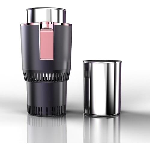 Touch Screen Car Heating Cooling Cup 12V Car Office Cup Warmer Cooler Smart LED Car Cup Mug Holder Cooling Beverage Drinks Cans