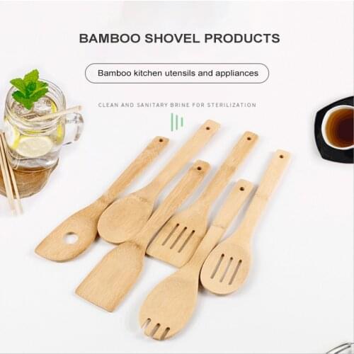 Bamboo Wodden Spoon Set Household Long Handle Cooking Shovel Spatula Wooden Shovel Kitchen Cooking Nonstick Tool Kitchenware