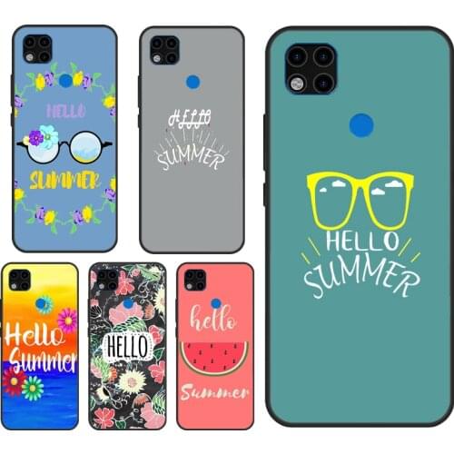 Hello Summer Flowers Case For Xiaomi Redmi Note 10 Pro 9 Pro 8 7 9S 8T K40 Redmi 9 9A 9C 7A 8A 9T Cover Funda