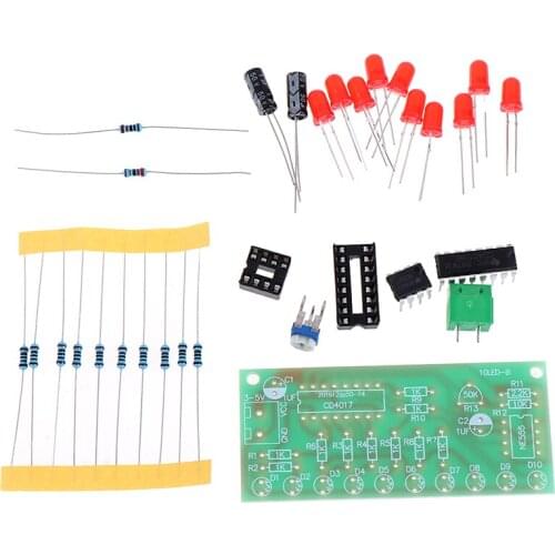 DIY Kit LED Electronic LED Light Chaser Water Flowing Light Module NE555 + CD4017 Driver Water Powered NE555 Circuit Red