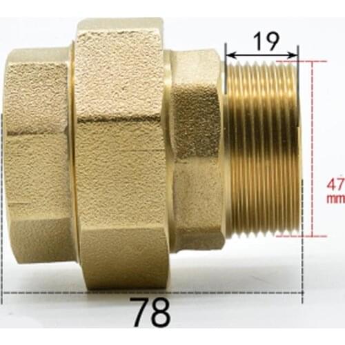 DN40 G 1-1/2" BSPP Female to Male Brass Socket Union Coupler Connector Adapter Water Gas Oil