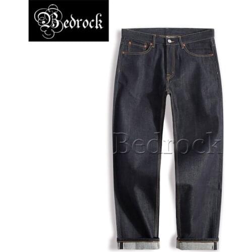14oz original color cow raising style straight loose fashion tough trend trousers men red ear denim jeans