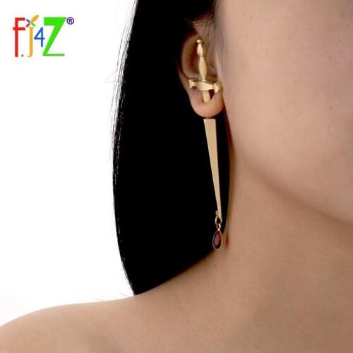 F.J4Z 1PC Piercing Earrings for Women Punk Goth Trend Sword Earring Lady Gifts Jewelry бижутерия для женщин 2021 серьги