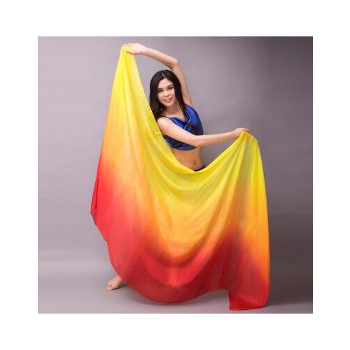 Hot Selling Belly Dance Silk Veil For Women 250*114cm Flame Gradient Color