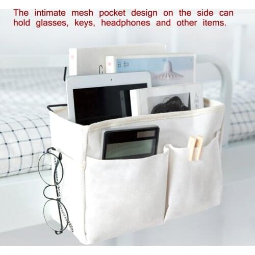 Multifunction Bedside Storage Hanging Bag Bed Table Basket Bedside Organizer Shelf Hanging Bag Bedroom Hanger Rack