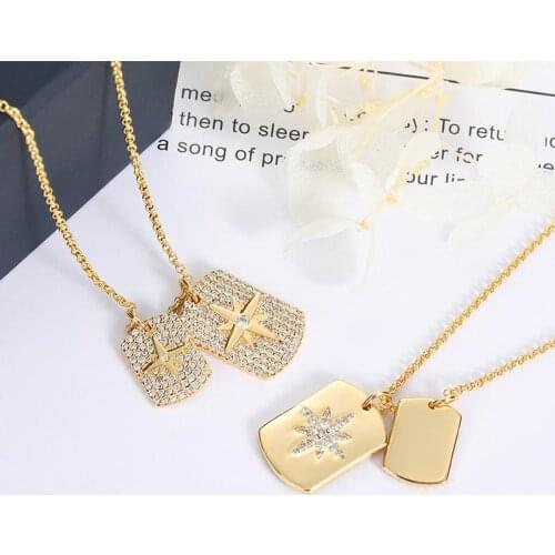 Fashion Trendy Star Gold Color Necklace Zircon Pendant Charm Chain Necklace For Women Gifts Jewelry Accessories Zk30