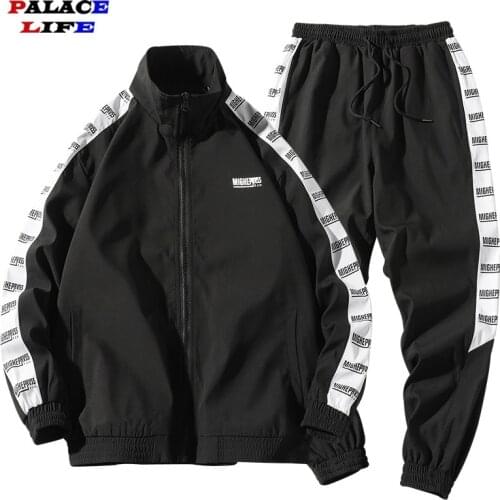 2020 Mens Hip Hop Tracksuit Mens Clothing 2 Pieces Sets Man Streetwear Jacets And Harem Pants ABZ551