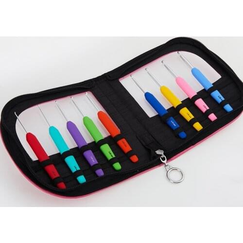Knitpro Waves Crochet Hooks Set 9 sizes in color pink or green