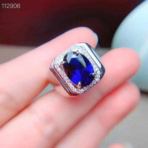 New Arrival Natural and Real Sapphire ring 925 sterling silver Fine handworked jewelry Finger rings