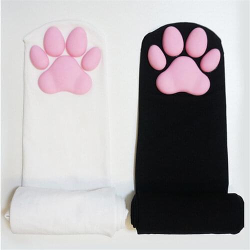 New Long Cat Paw Pad Cotton Socks for Women ToeBeanies Girls Cat Pawpads Footprint Over Knee Thigh Stocking Fashion Cute Cosplay