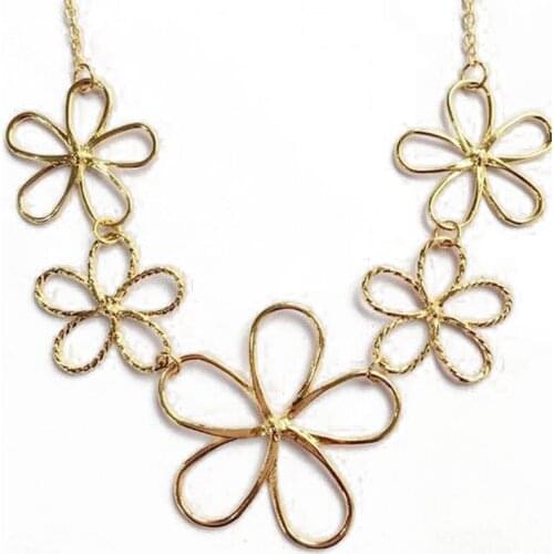 Wholesale New-Fashion-Sweet Design Collar Metal Flower Necklace