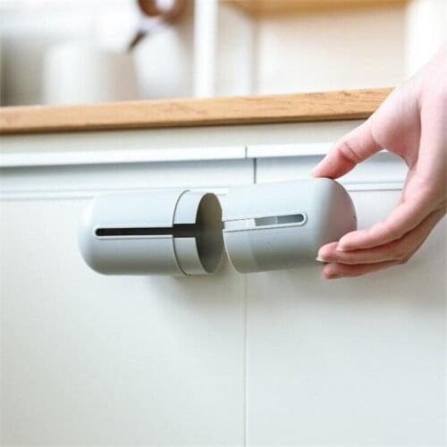 New Capsule Shape Wall Mounted Garbage Bag Storage Box Multifunction Kitchen Garbage Bag Finishing Storage Container