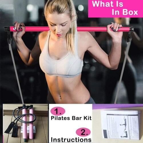 Portable Yoga Pilates Bar Stick Resistance Band Gym Home Fitness Sport Exercise Equipment