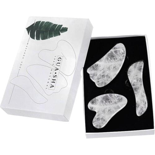 Drop Shipping Face Care Roller Facial Massager Gouache Scraper Rock Crystal Real Stone Skin Care Beauty Massage Tools