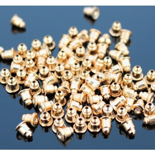 D002 100pcs/lot Earrings Jewelry Accessories Bullet Stoppers Alloy Ear Plugging blocked Earring back DIY Ear Plug Earing