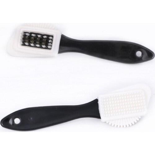 Suede Shoe Brush Cleaning, Ergonomically Designed Handle and Small Soft Bristles, Black