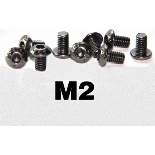 M2 Allen screws inner Hex Socket bolt Semi-round head bolts Black nickel plating M2*6*8*28mm length