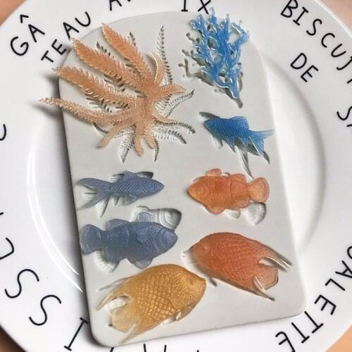 Fish Seaweed Silicone Fondant Mold DIY Baking Cake Mold XGY-148