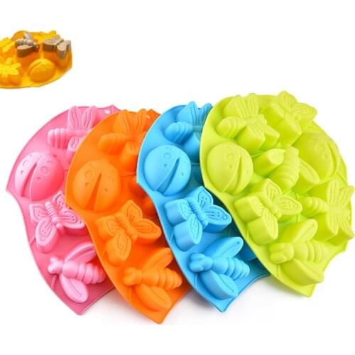 Silicone Mold DIY Cake Decoration Soap Mold High Temperature Insect Butterfly Bee Animal Pudding Jelly Mold Handmade Baking tool