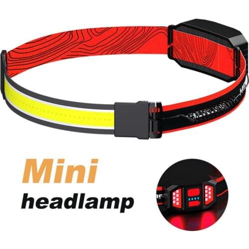 LED Headlamp Portable Comfortable to Wear ABS Plastic Durable Waterproof COB Headlight for Running