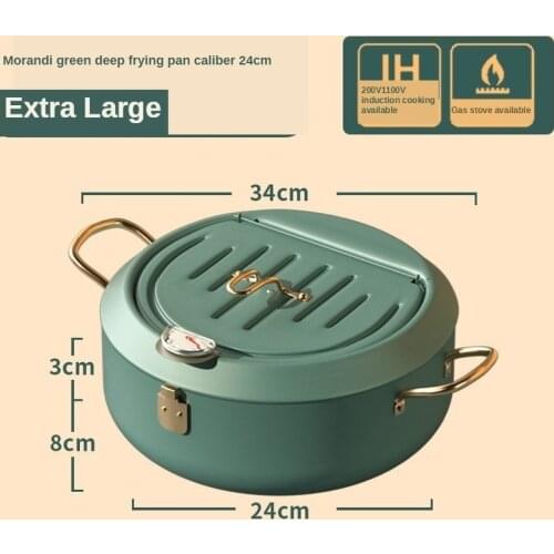 Japanese Style Fryer Thermometer Tempura Fryer Temperature Control Fried Chicken Pot Cooking Tools Kitchen Utensils