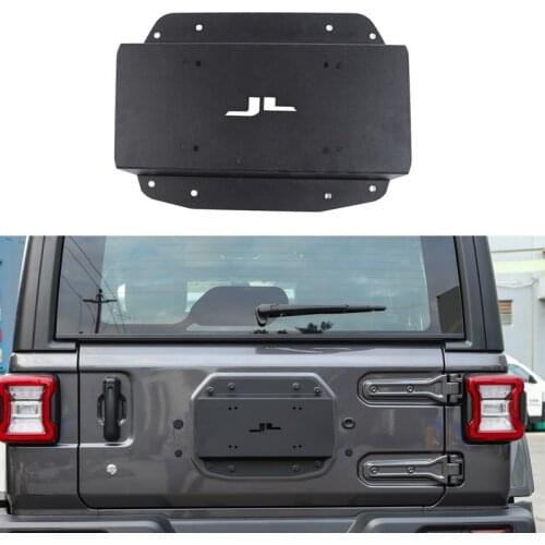 Car Tailgate Spare Tire Carrier Delete Filler Plate for Jeep Wrangler JL 2018 UP Black Aluminum Alloy Panel Exterior Accessories